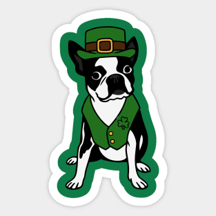 Leprechaun Boston Terrier St Patrick’s Day Dog Sticker